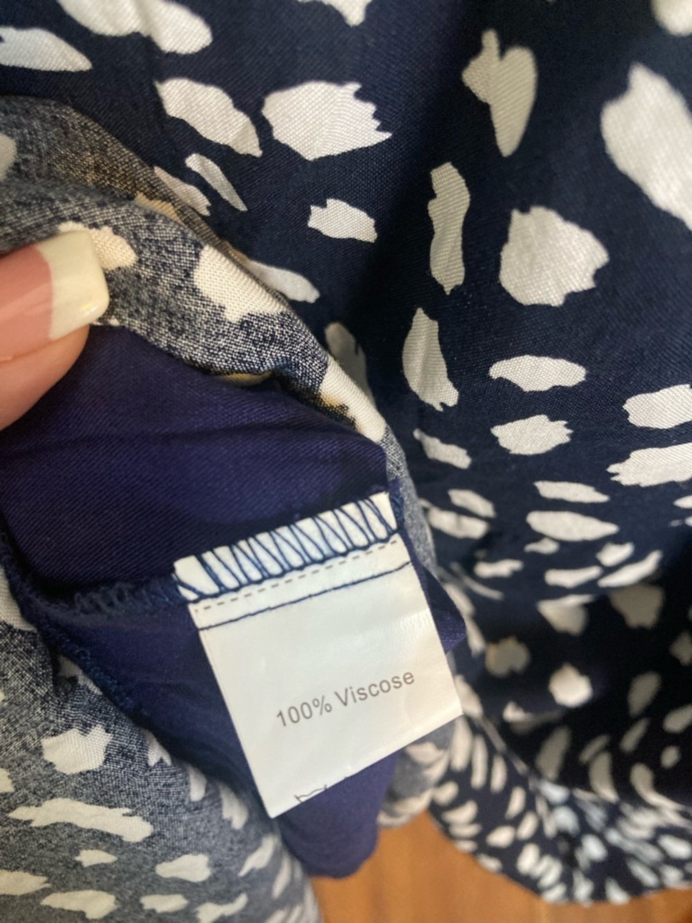 KIRUNDO Navy Abstract Print Babydoll Dress XXL Flowy - Picture 9 of 10